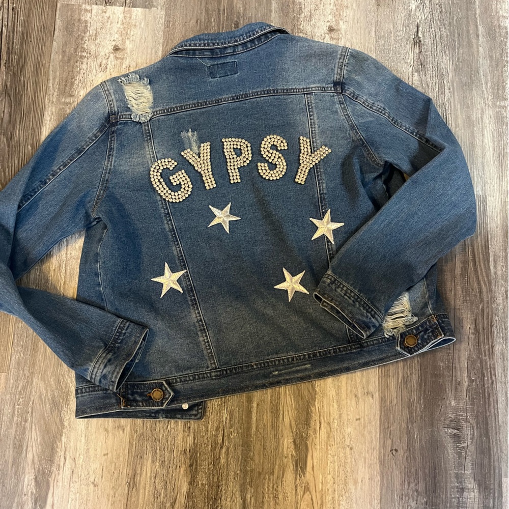 Judith March Blue Denim Jacket *GYPSY* stars and studs